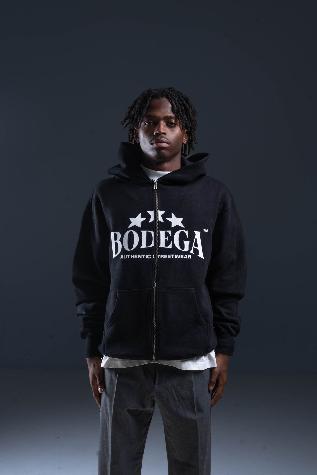 BODEGA AUTHENTIC STARS ZIP HOODIE